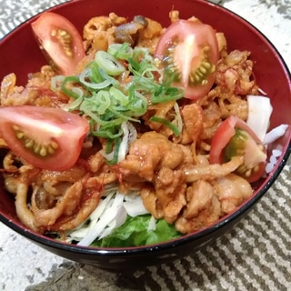 プルコギポークで旨辛スタミナ丼